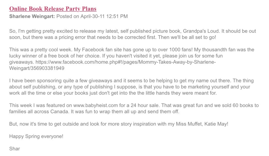 Online Book Release Party Plans