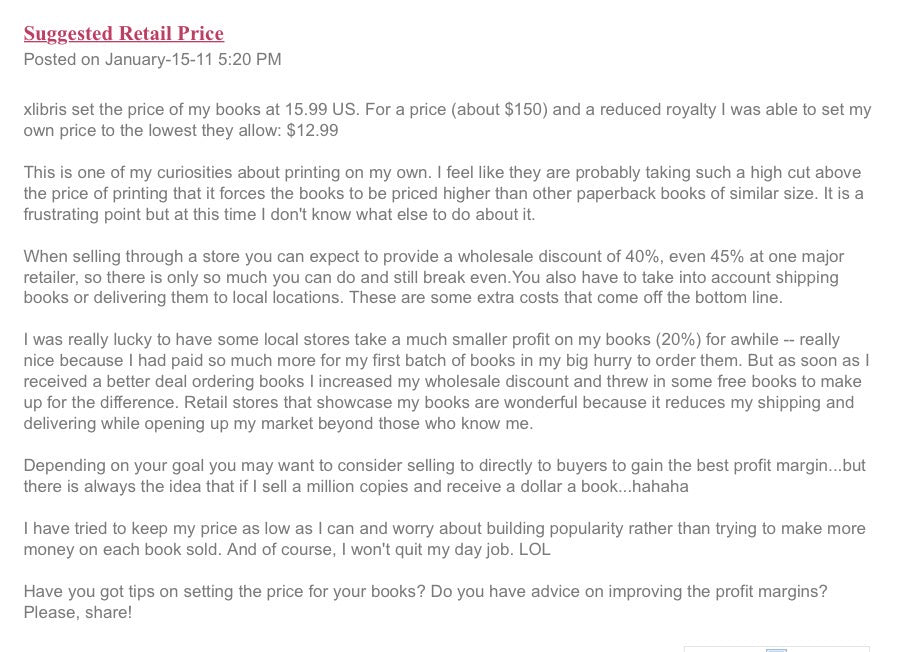 Suggested Retail Price 2011
